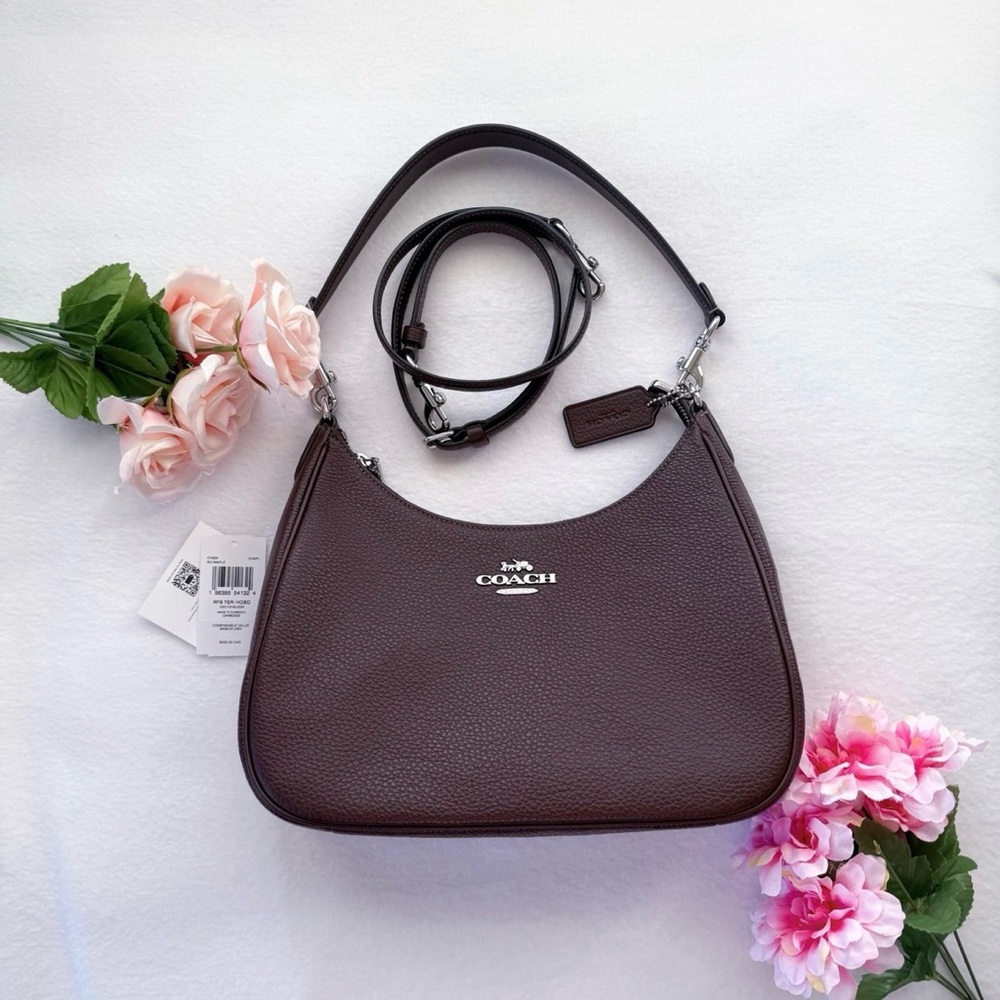 *SOLD*Coach Teri Hobo Bag Silver / Maple